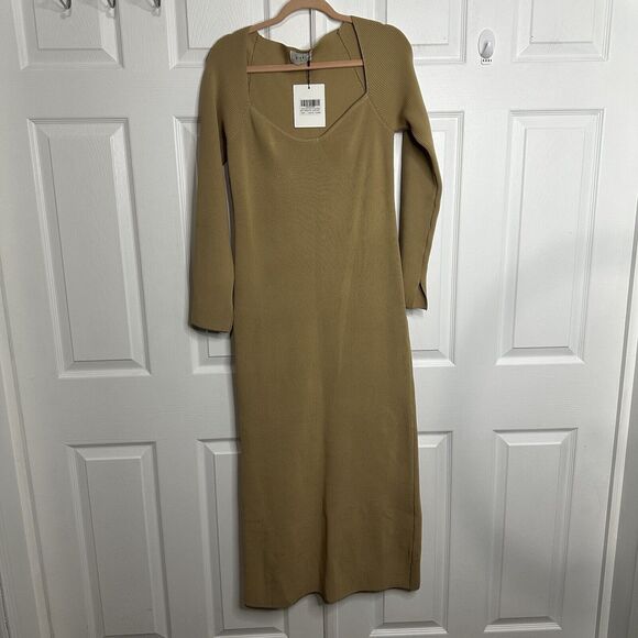 DISSH REIGN LONG SLEEVED RIB KNIT MAXI DRESS TAN WHEAT SIZE XXL 2x 1x 20 22 - Picture 2 of 9